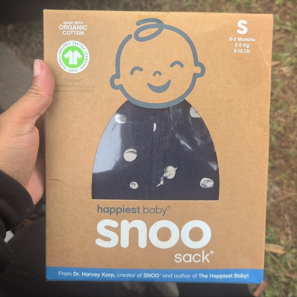 happiest baby snoo sack baby swaddle - navy with white dots